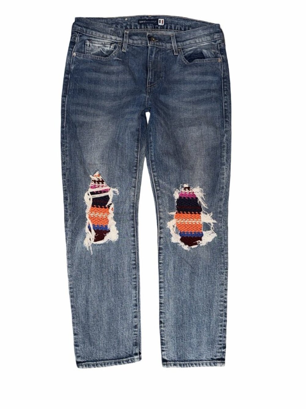 Levis LMC Boyfriend Jeans 27x27 Fit 30x26 Malhia Kent Woven Patchwork Distress
